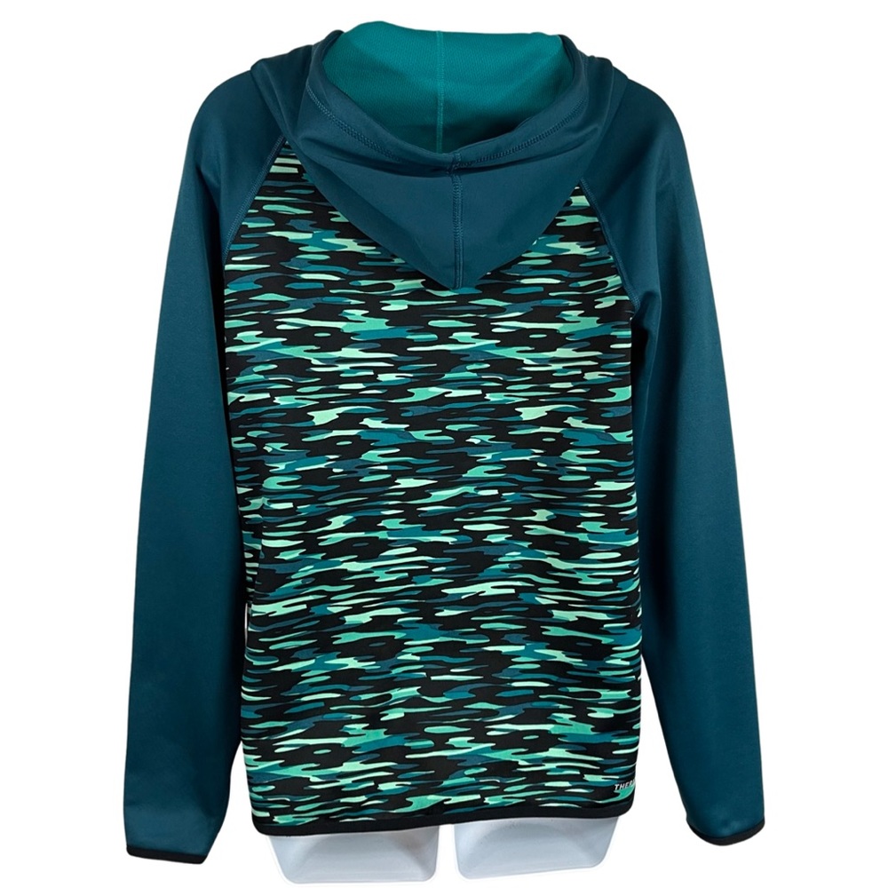 Nike Therma-FIT Haze Drawstring Hoodie Jacket S Teal Thumb Holes - Picture 5 of 8